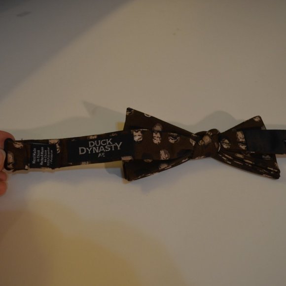 Bow Tie Duck Dynasty A/E Adjustable to20' Hand Made Faces Images Print Brown Men - Picture 5 of 8
